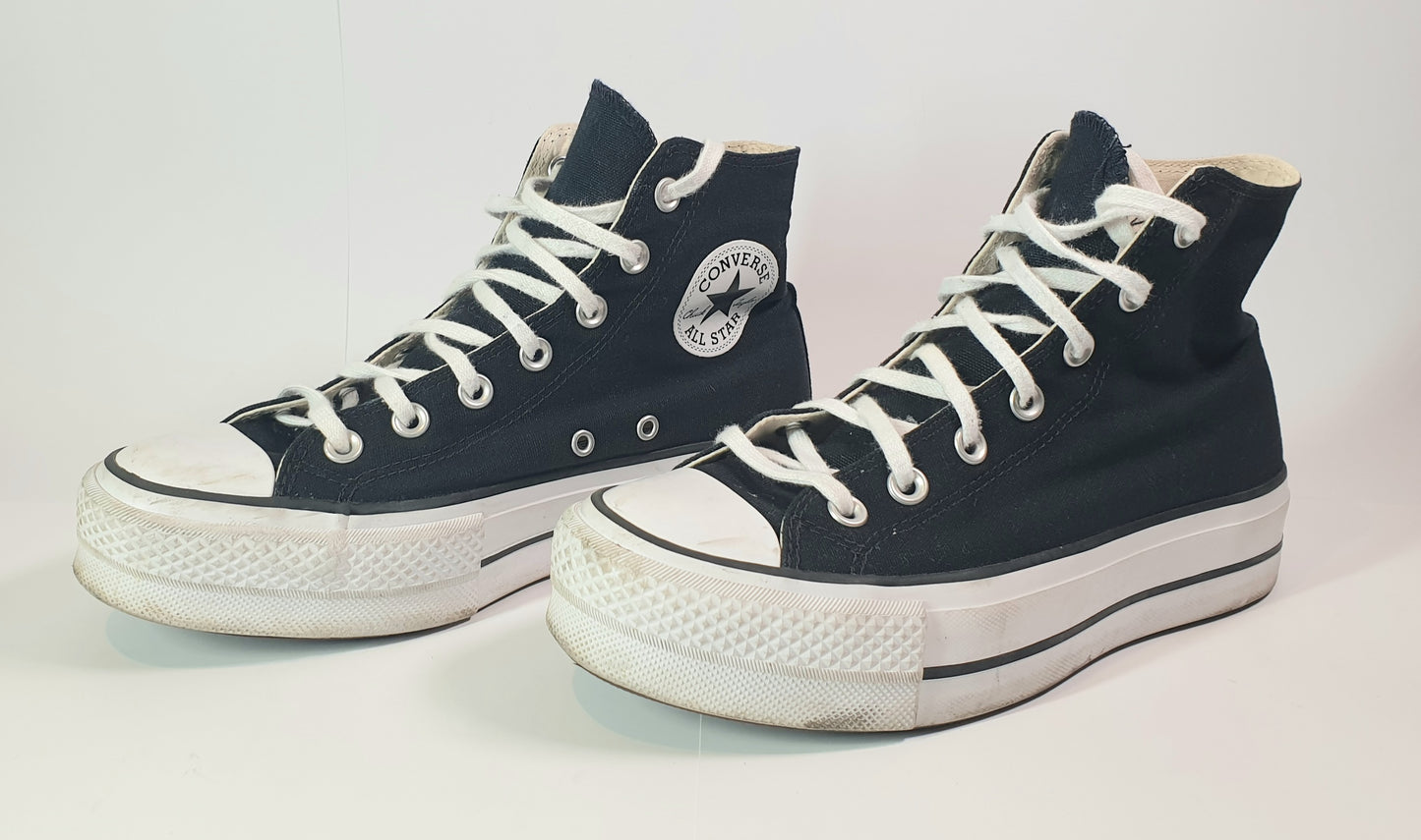 Converse Chuck Taylor All Star Lift High platform sneakers, black canvas