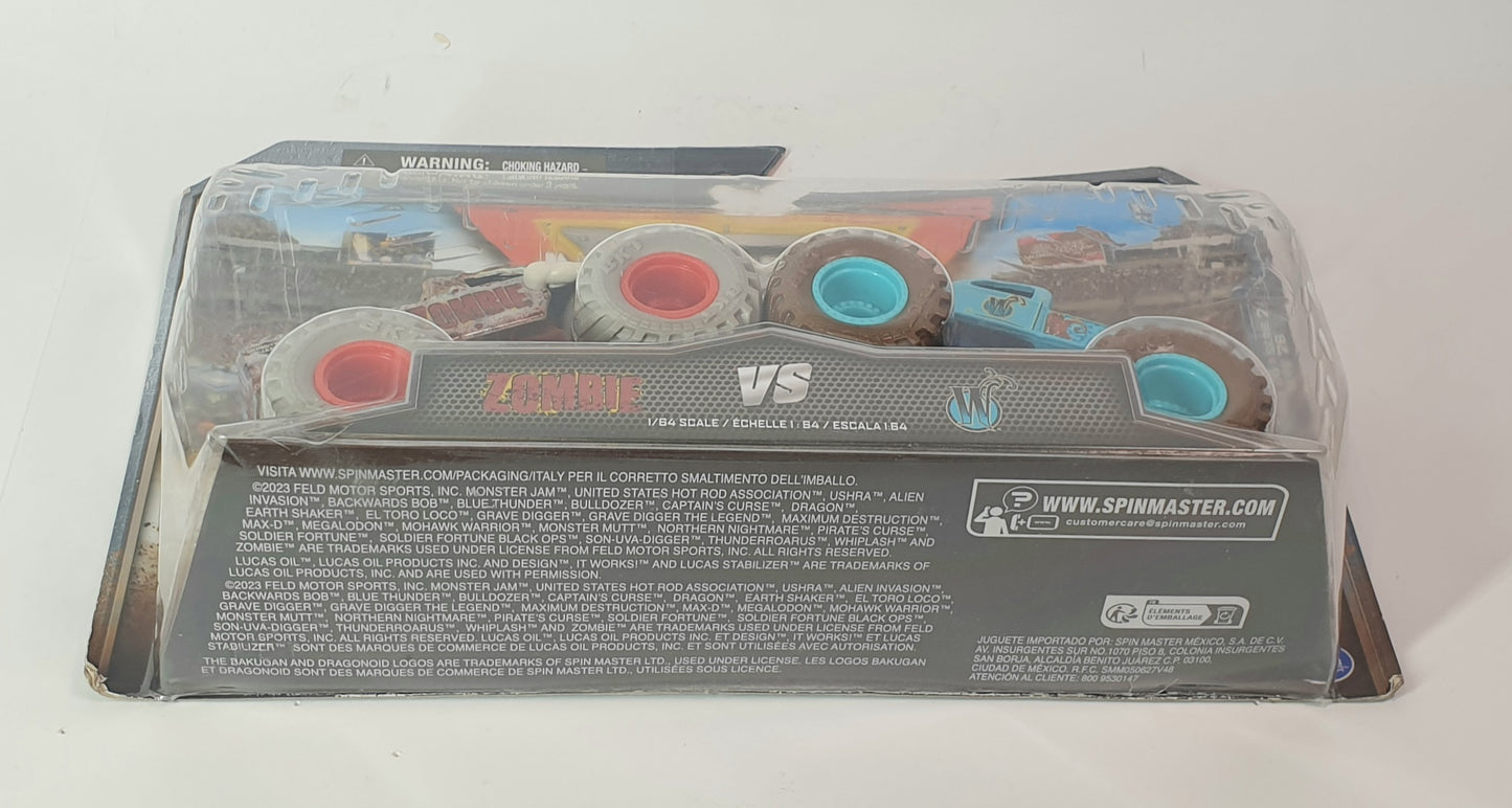Monster Jam 1:64 Diecast Monster Trucks 2pk - Zombie Vs Whiplash