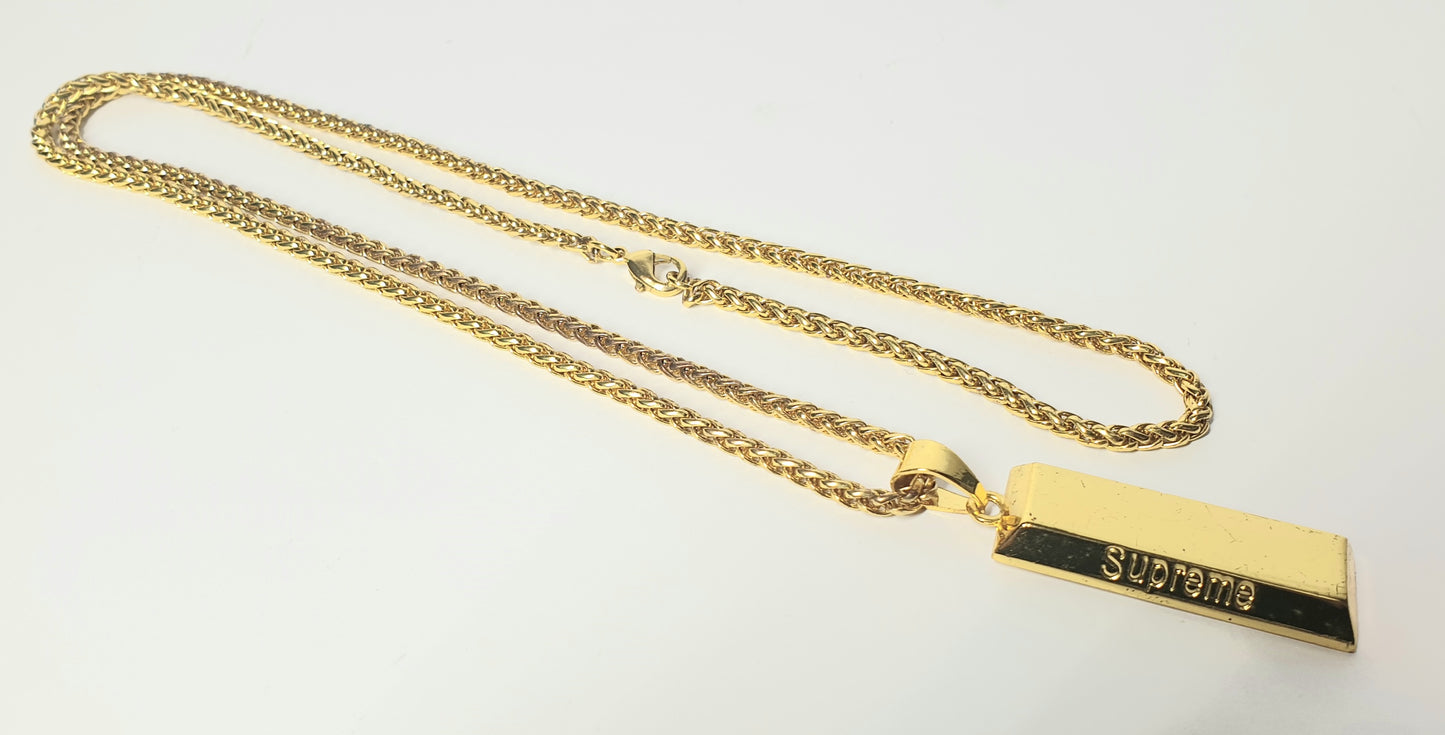 GOLD BAR NECKLACE - NOT REAL GOLD REPLICA ONLY
