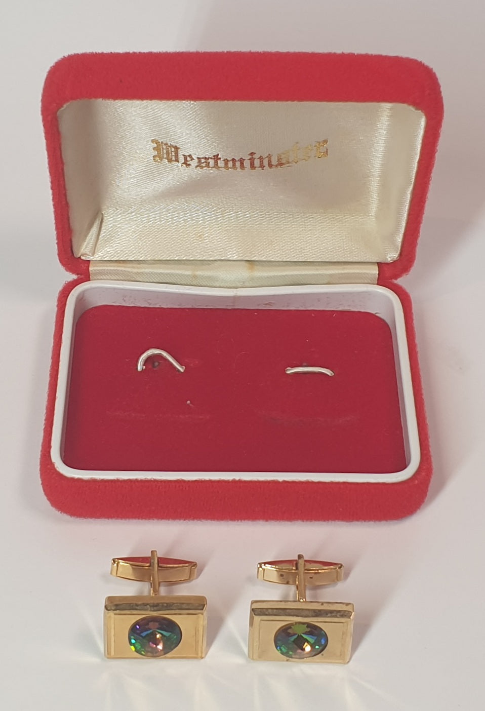 MAKE UP JEWLLERY CUFFLINK GREEN GLASS