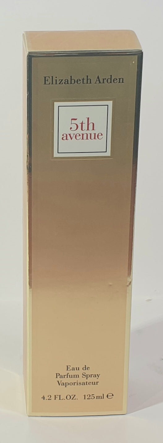 Elizabeth Arden 5th Avenue perfume bottle on a white background