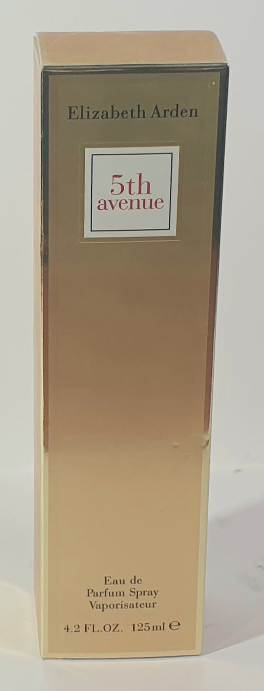 Elizabeth Arden 5th Avenue perfume bottle on a white background