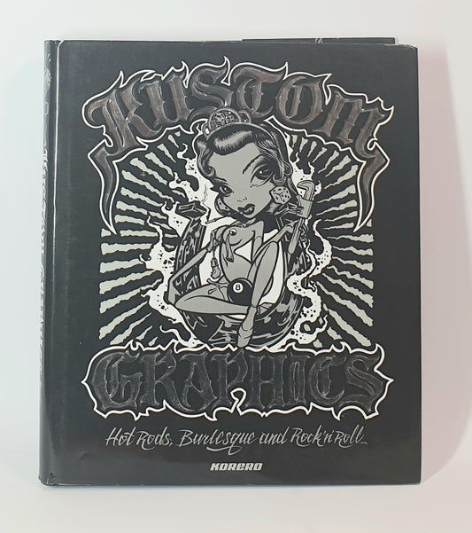 Book titled 'Kustom Graphics' with a graphic design on the cover