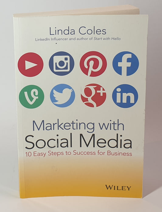 Book titled 'Marketing with Social Media' by Linda Coles on a white background