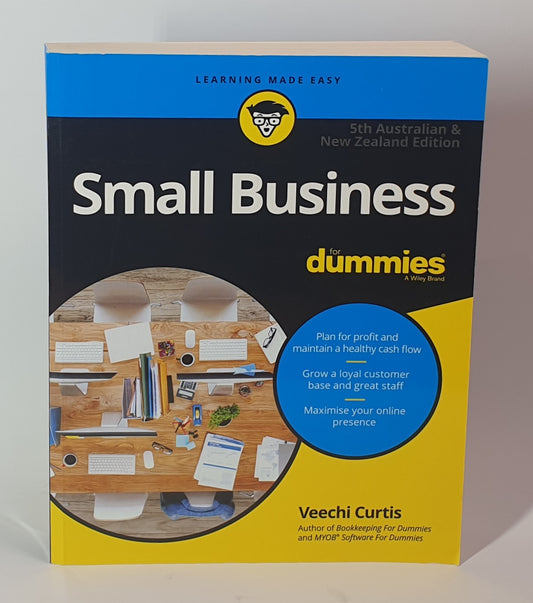 Book titled 'Small Business For Dummies' on a gray background