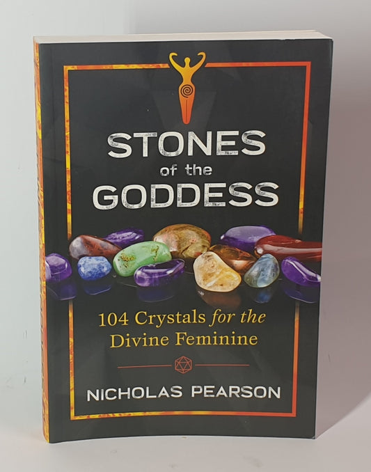 Book titled 'Stones of the Goddess' by Nicholas Pearson on a gray background