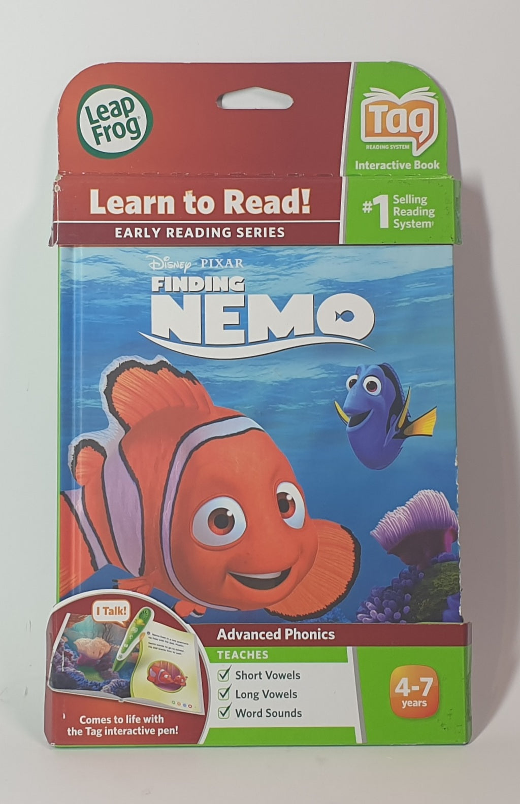 Leap Frog Finding Nemo educational book packaging on a white background