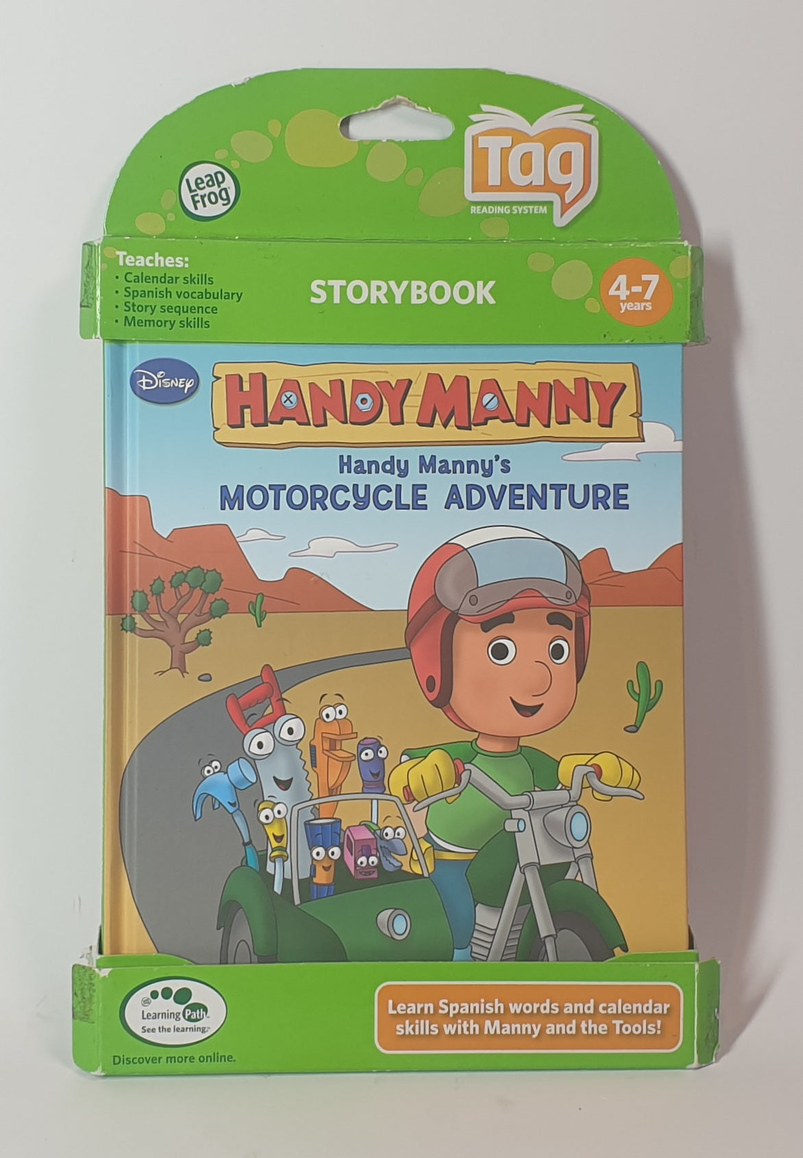 Handy Manny storybook with green packaging on a white background