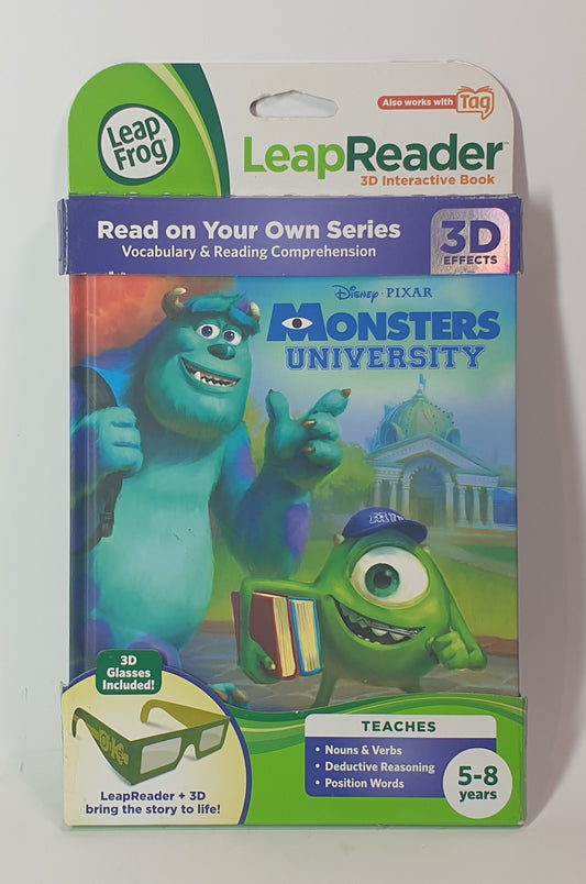 LeapFrog LeapReader book for 'Monsters University' on a white background