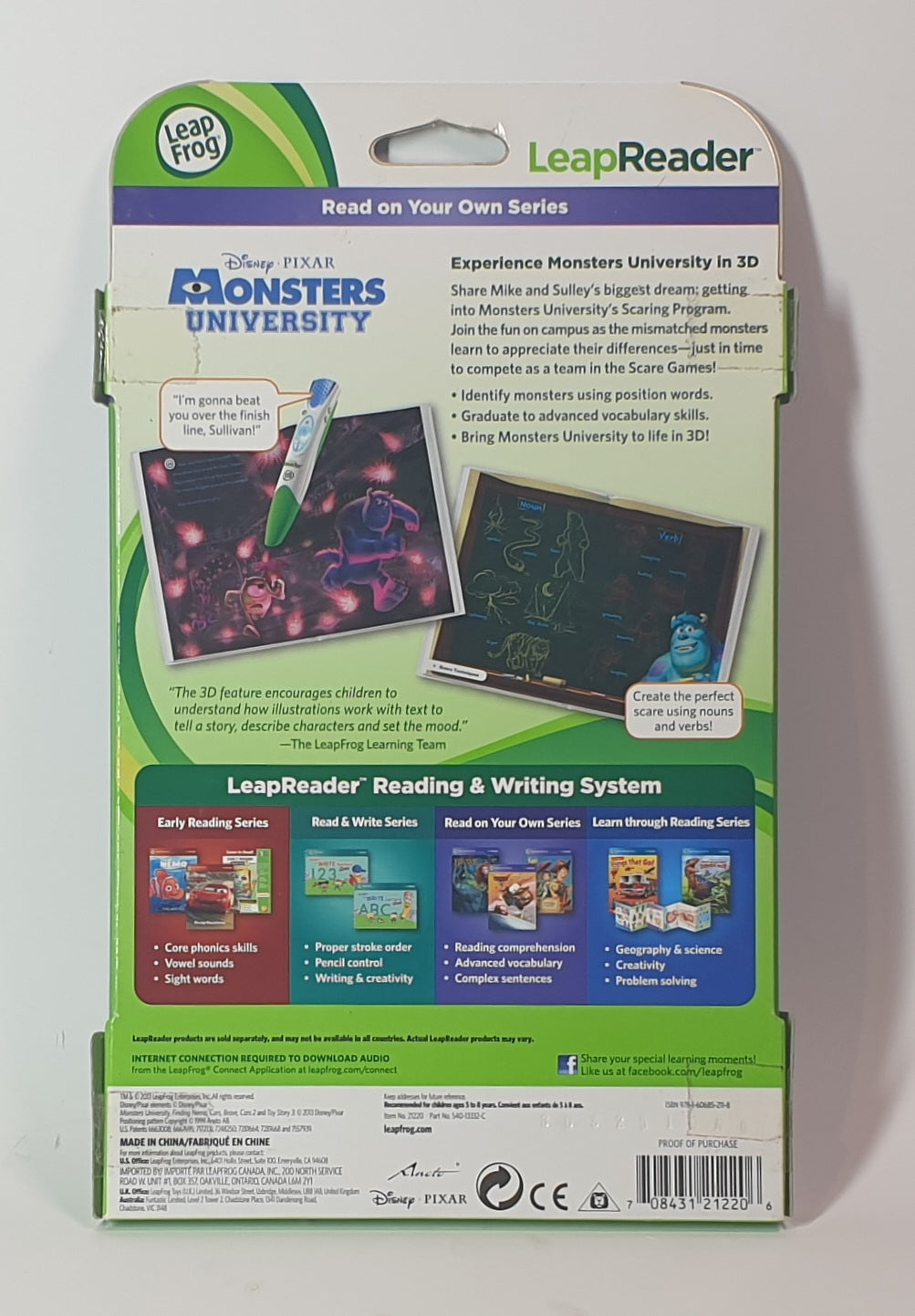 LEAP FROG MONSTERS UNIVERSITY