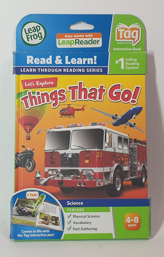 LeapFrog Tag interactive book titled 'Things That Go!' on a white background