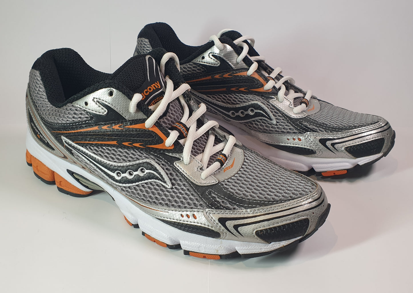 Saucony Grid Ignition 2 running shoes ,silver, black, and orange