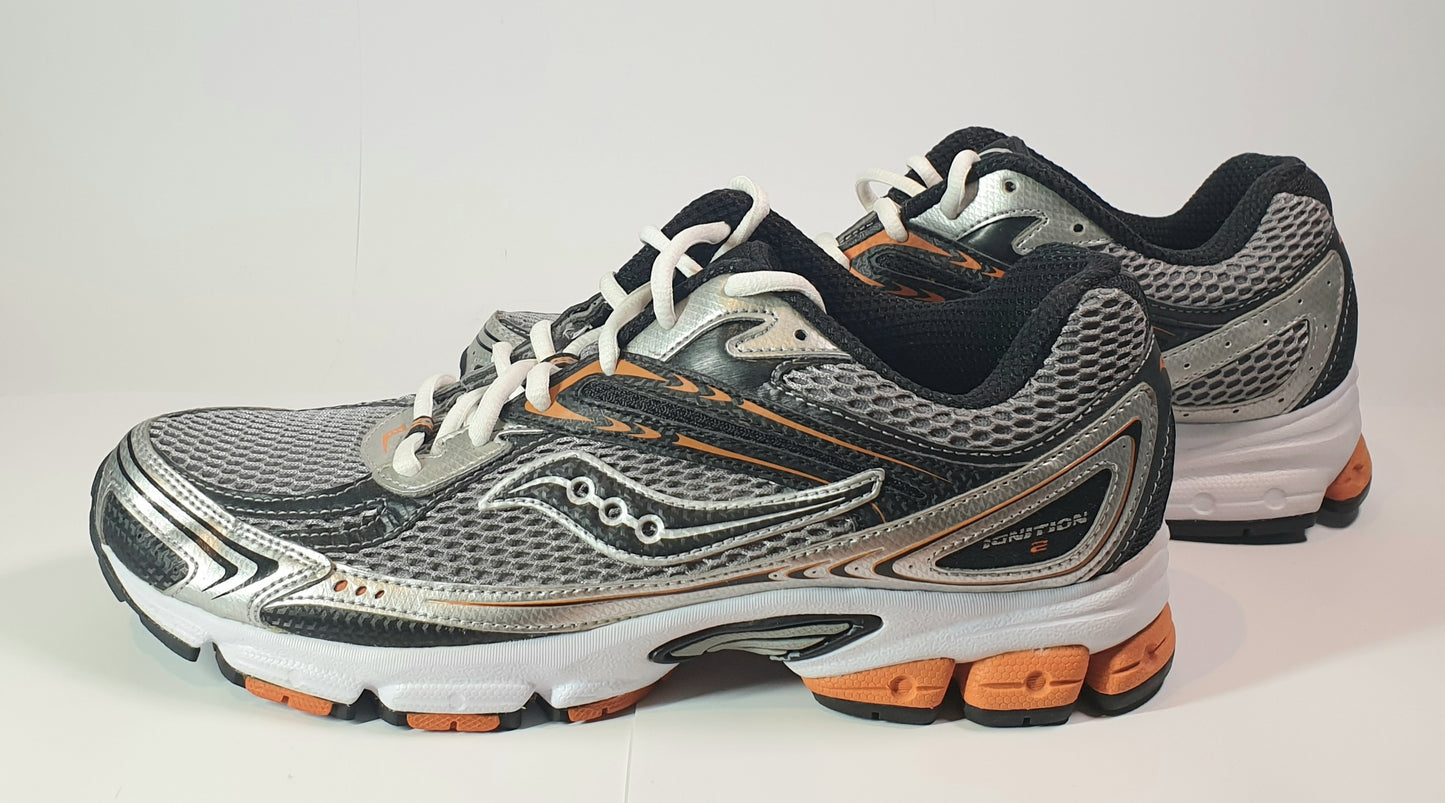 Saucony Grid Ignition 2 running shoes ,silver, black, and orange