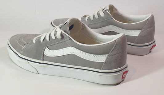 VANS Gray sneakers with white soles on a light gray background 
