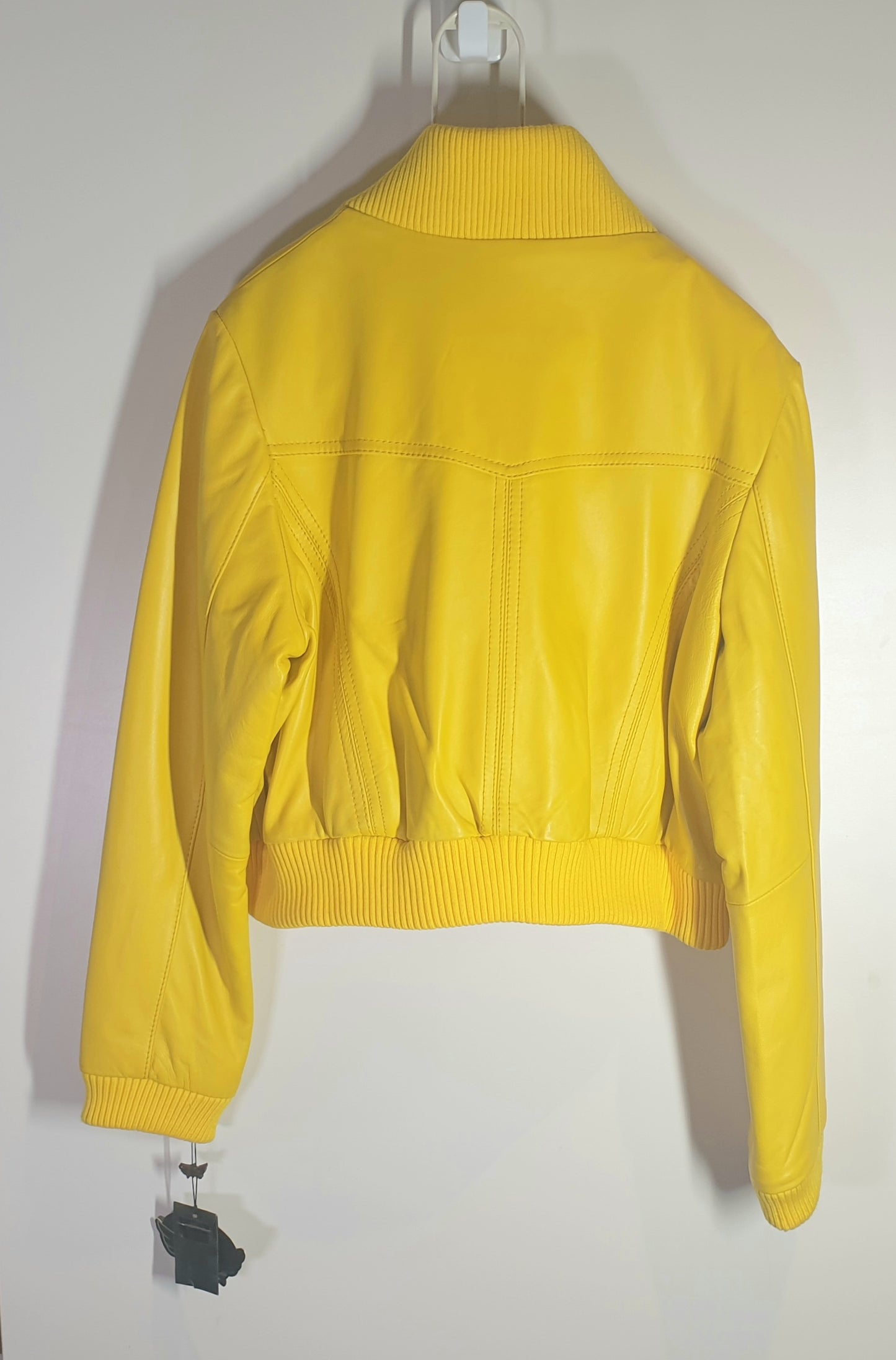 KNOLES AND CARTER YELLOW LAMB SKIN JACKET SIZE 4XL WOMANS JACKET