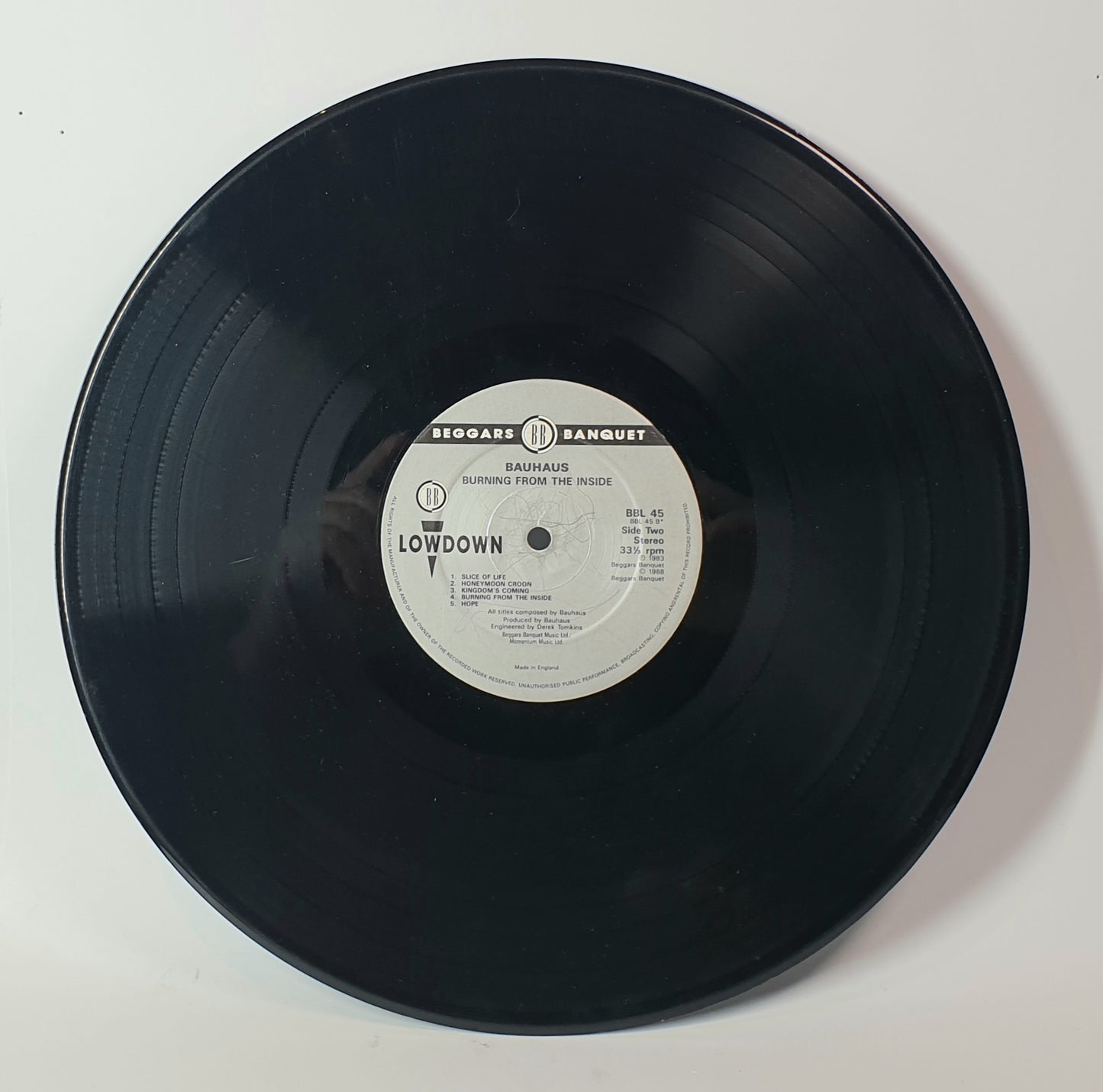 BAUHAUS BURNING FROM THE INSIDE RECORD