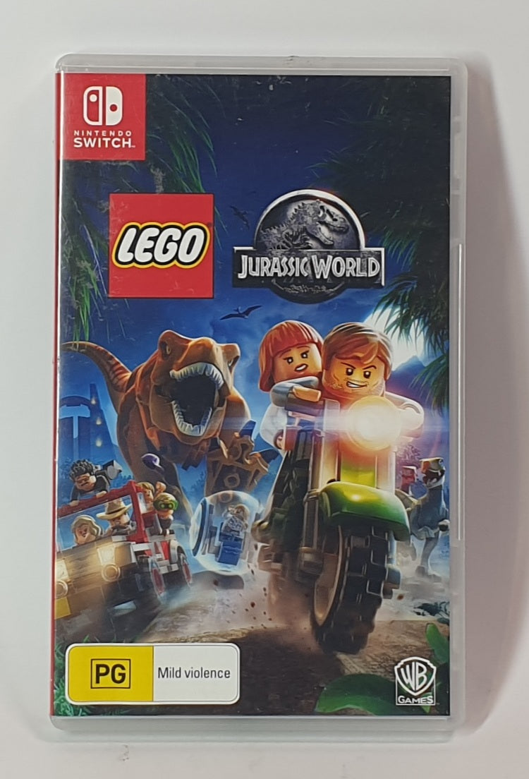 Lego Jurassic World game case for Nintendo Switch on a white background