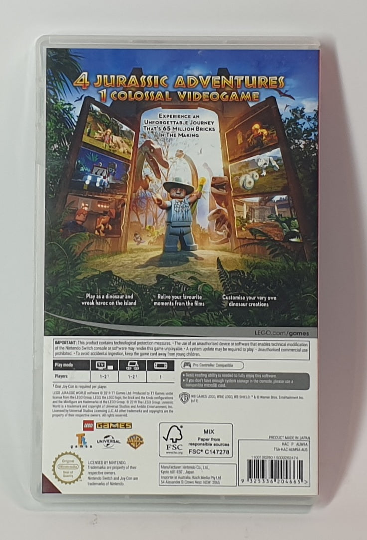 NINTENDO SWITCH LEGO JURASSIC WORLD