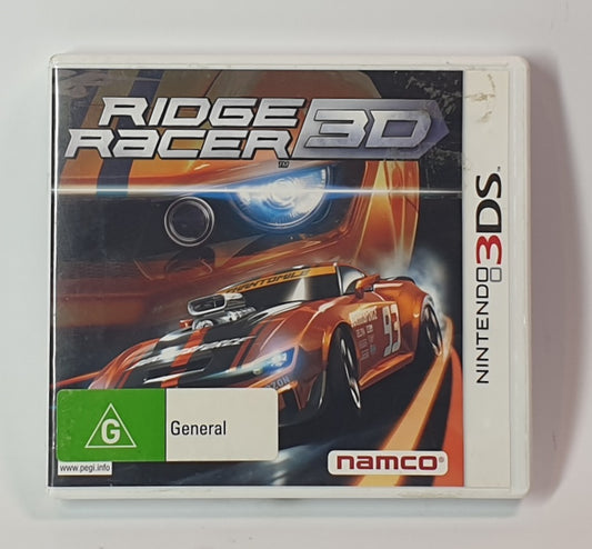 Ridge Racer 3D game case for Nintendo 3DS on a white background
