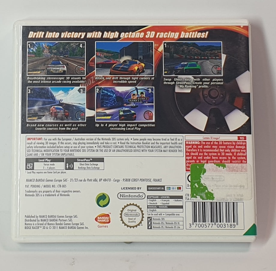 NINTENDO 3DS RIDGE RACER 3D