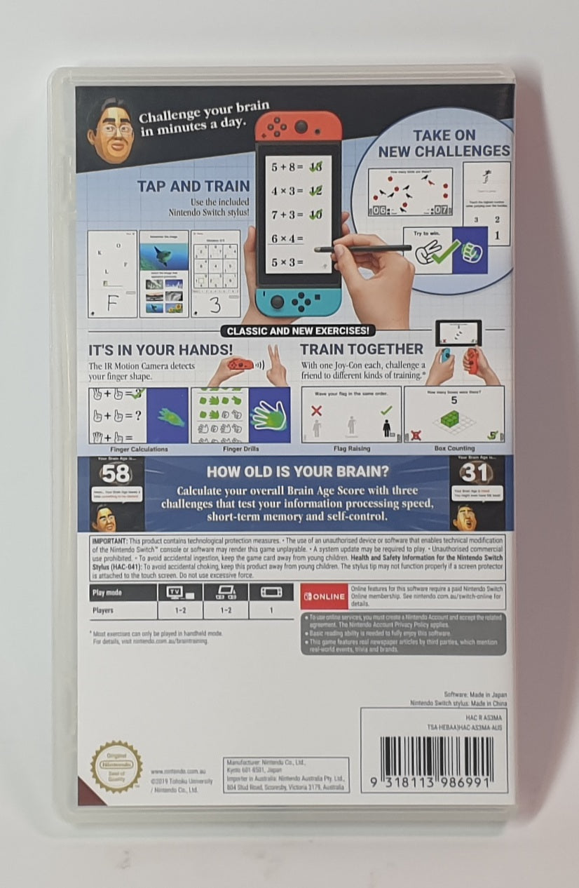 NINTENDO SWITCH BRAIN TRAINING