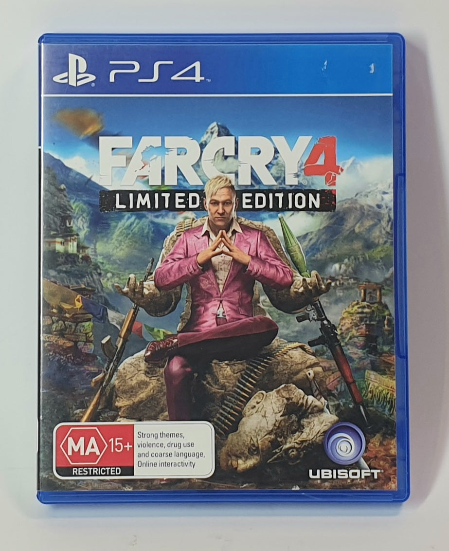 PlayStation 4 game case for 'Far Cry 4' Limited Edition on a white background