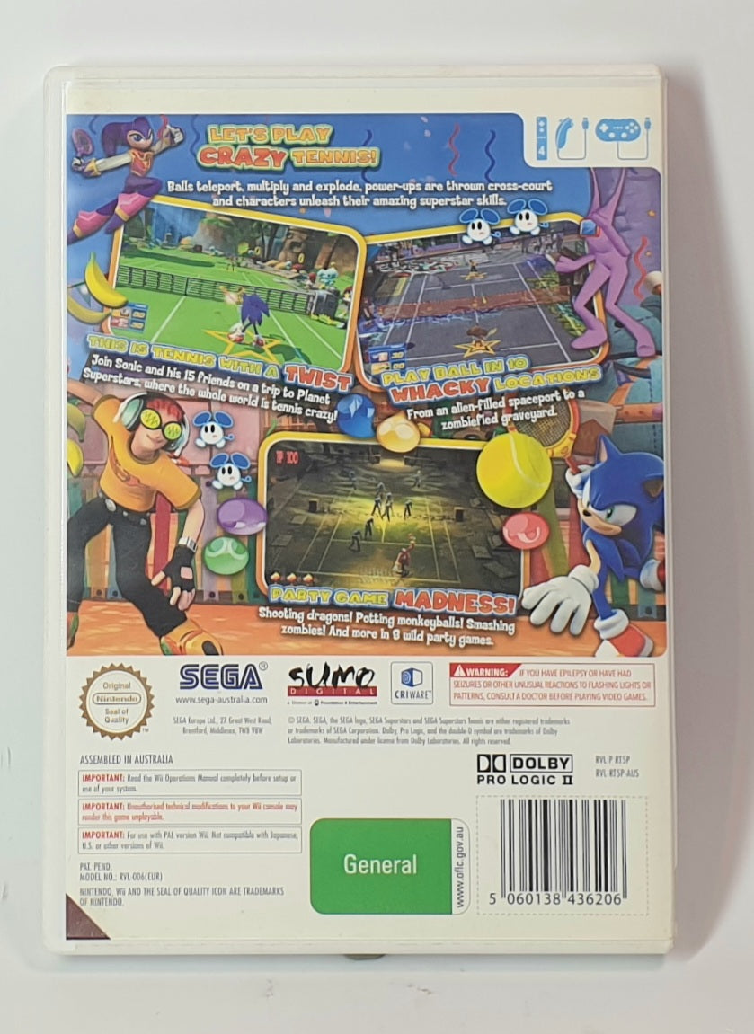 WII SONIC SUPER STAR TENNIS