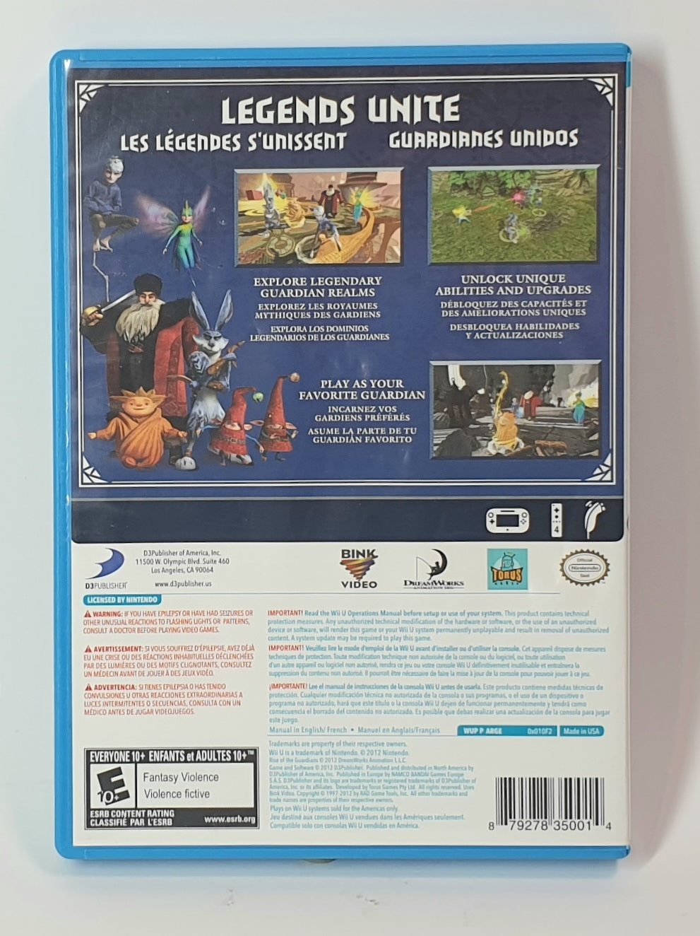 WII U RISE OF THE GUARDIANS