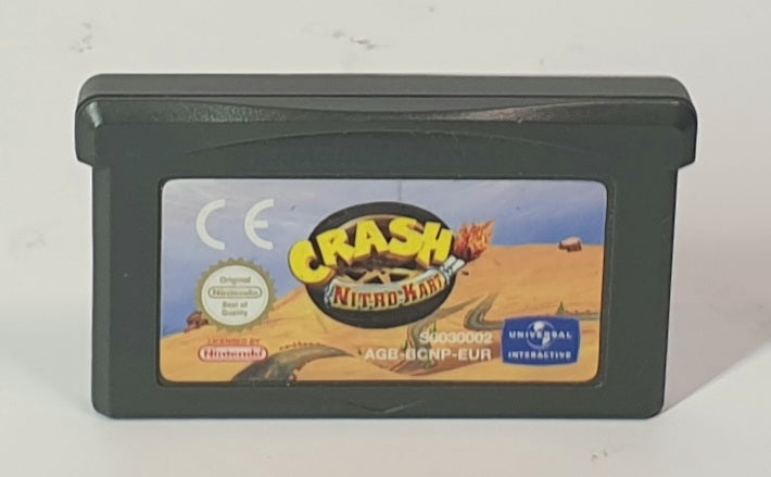 Game cartridge for 'Crash Bandicoot' on a white background
