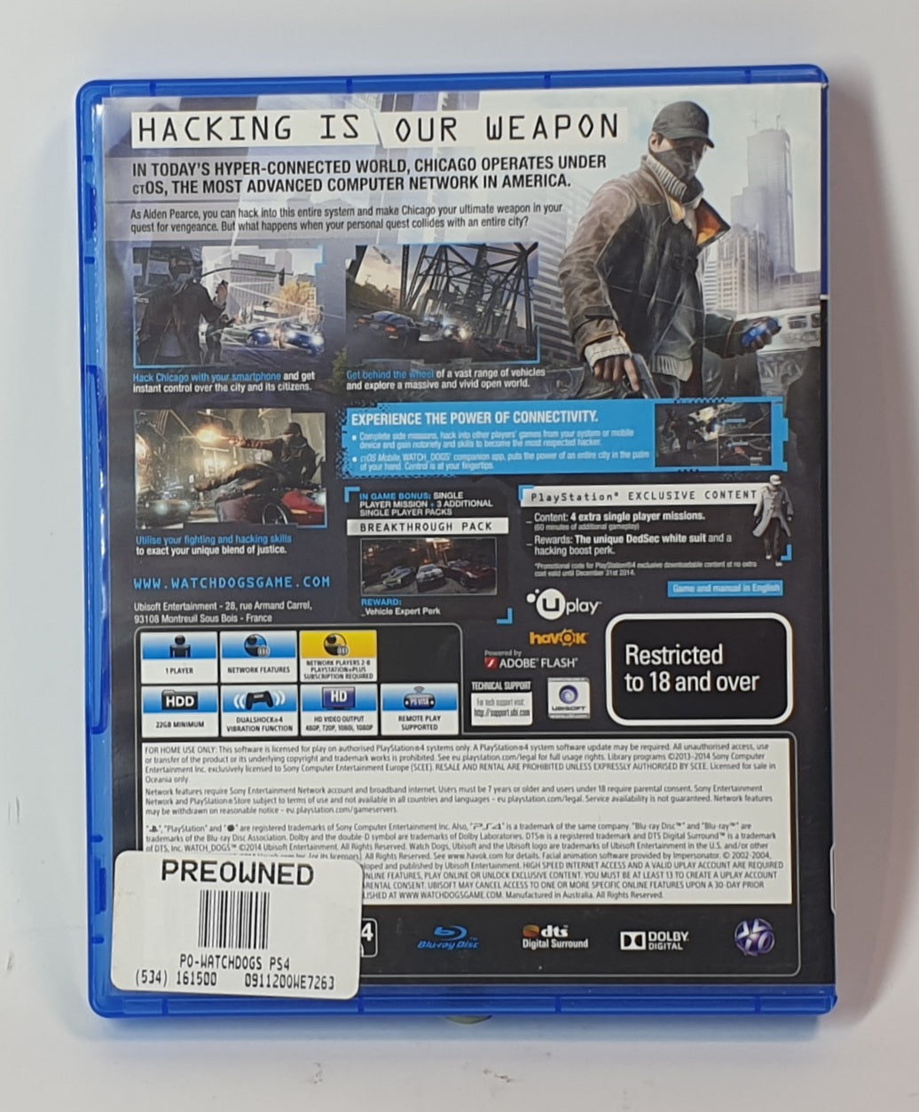PS4 WATCH DOGS
