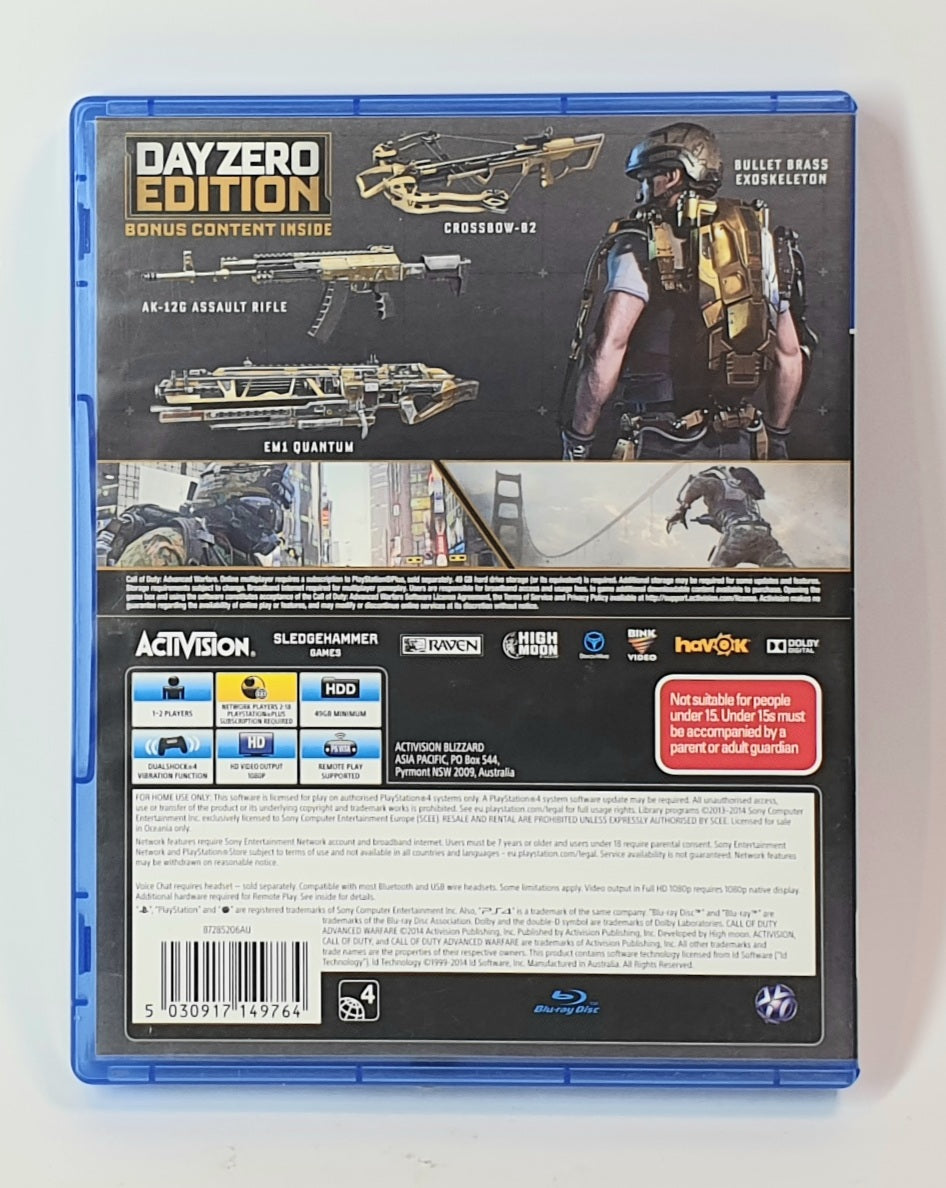 PS4 CALL OF DUTY - ADVANCED WARFARE - DAY ZERO EDITION - PRE OWNED