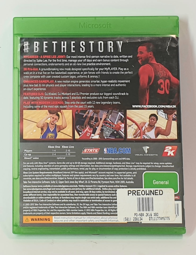 XBOX ONE NBA 2K 16