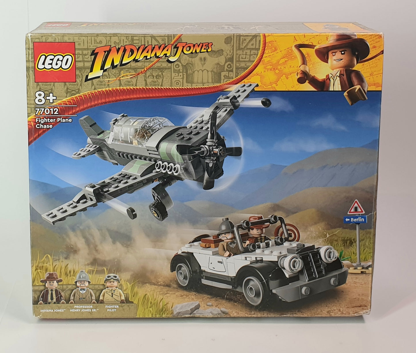LEGO Indiana Jones Fighter Plane Chase set packaging on a white background
