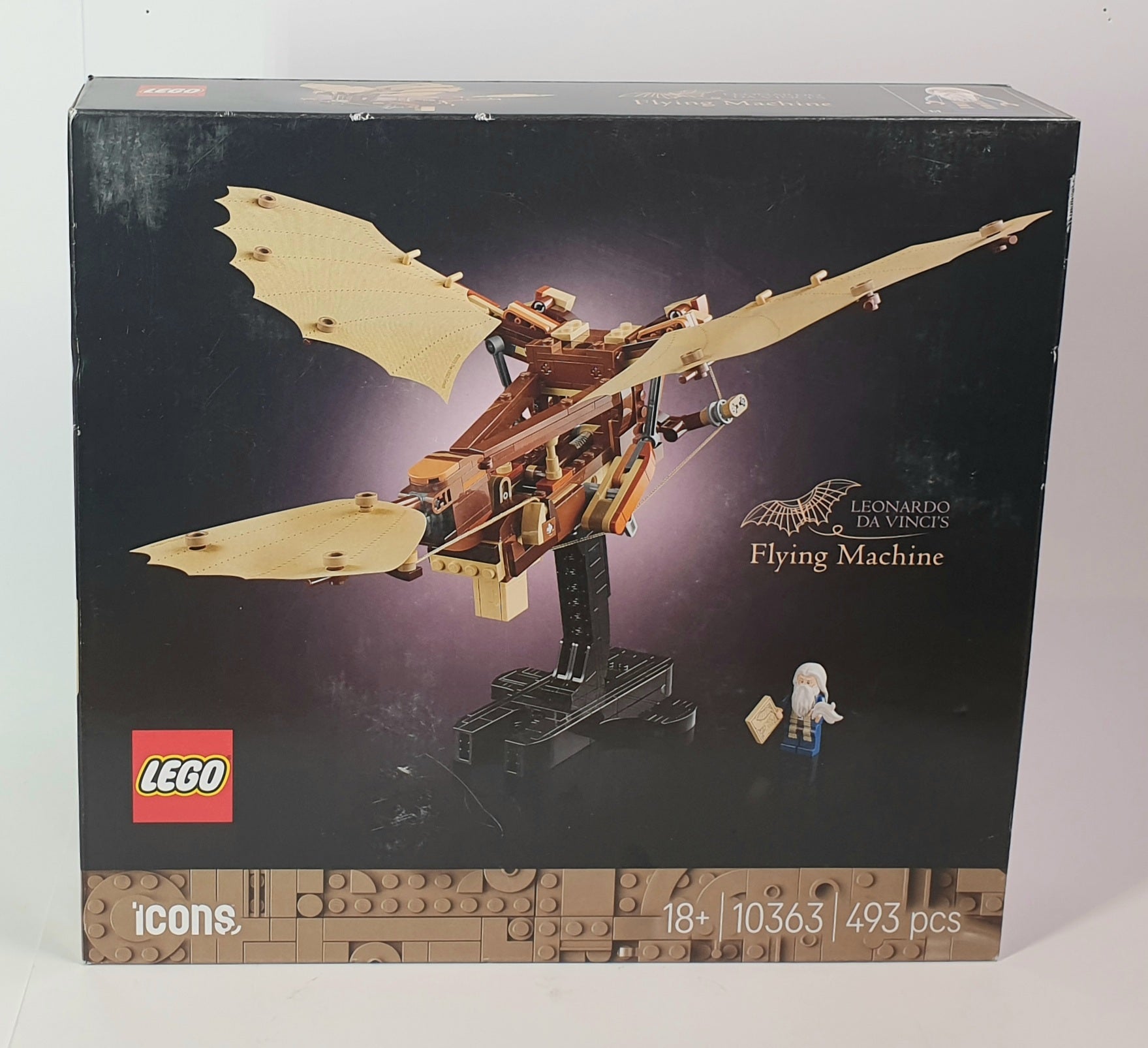 LEGO Leonardo da Vinci's Flying Machine set packaging on a white background