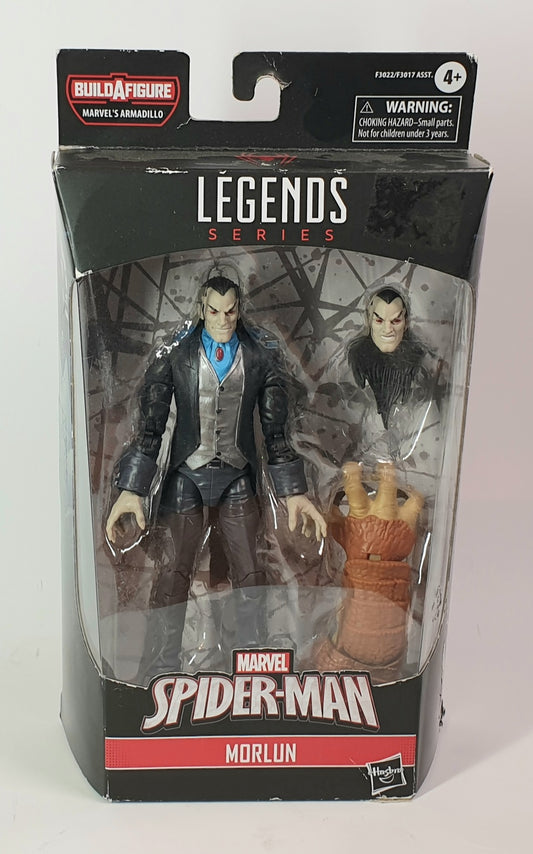 Marvel Legends Spider-Man Morlun action figure in packaging on a white background