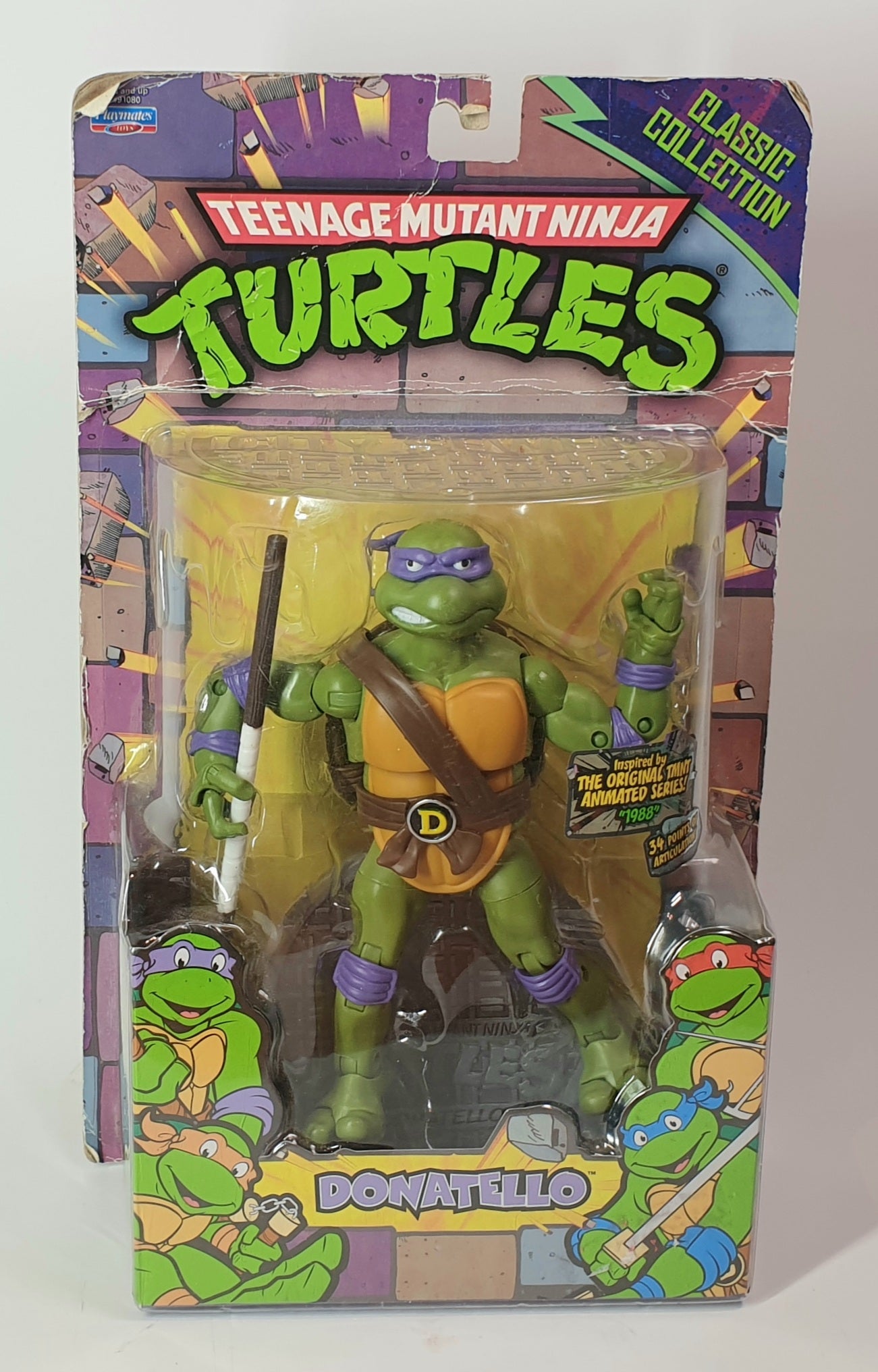 Donatello action figure from Teenage Mutant Ninja Turtles in packaging